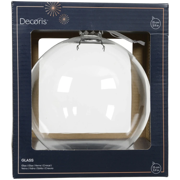 Bombki choinkowa szklana 15 cm transparentne KAEMINGK 100153