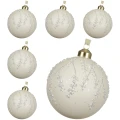 Bombki szklane 10 cm ciepłe białe 6 szt. KAEMINGK 071413-1KPL