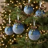 Bombki szklane granatowe 8 cm szyszka szron 6 szt. KAEMINGK 071639-1KPL