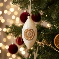 Bombki szklane sople reflektory ciepłe białe 8 cm 2szt KAEMINGK 071665