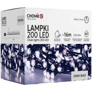 Lampki choinkowe Cherry Ball 200LED Zimny Biały 16M Timer LED9973