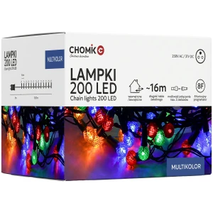 Lampki Choinkowe LED 200 Multikolor Cherry Ball Timer 16m LED9980