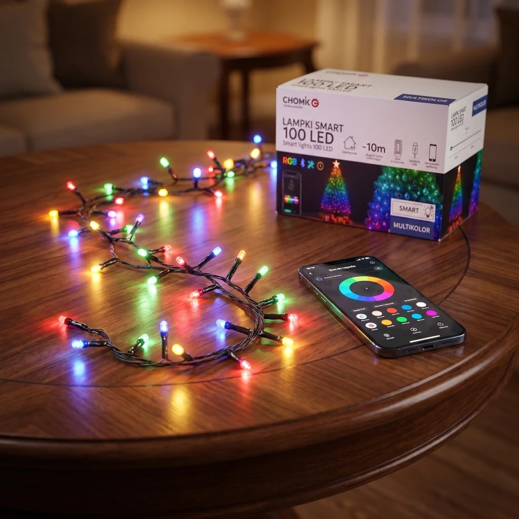 SMART Lampki choinkowe RGB 100 LED 10M LED8233