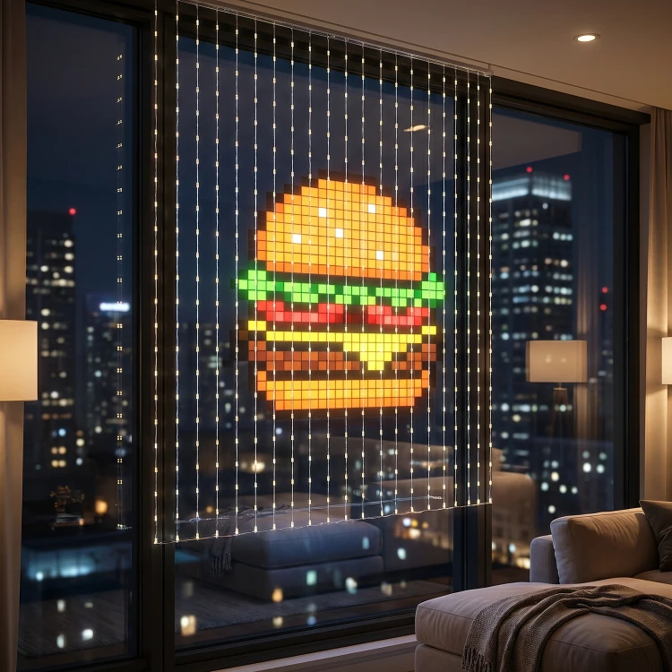 Kurtyna świetlna SMART 400 LED RGB 2x2m Aplikacja LED8240