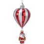 Bombka balon z Mikołajem 15 cm czerwono-biała KAEMINGK 125655