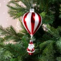 Bombka balon z Mikołajem 15 cm czerwono-biała KAEMINGK 125655