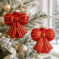 Bombki szklane kokardy 10 cm czerwone 6 szt. KAEMINGK 123964KPL
