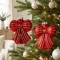 Bombki szklane kokardy 10 cm czerwone 6 szt. KAEMINGK 123964KPL