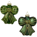 Bombki szklane kokardy zielone 10 cm 6 szt. KAEMINGK 123969KPL