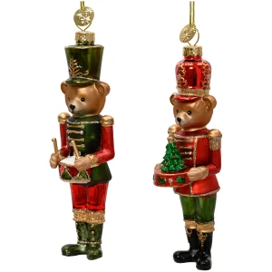 Bombki szklane niedźwiadki żołnierze 13,9 cm 2 szt. KAEMINGK 124153KPL
