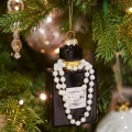 Szklana zawieszka perfumy 10,5 cm czarna z perłami KAEMINGK 123848-1