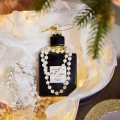 Szklana zawieszka perfumy 10,5 cm czarna z perłami KAEMINGK 123848-1