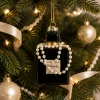 Szklana zawieszka perfumy 10,5 cm czarna z perłami KAEMINGK 123848-1