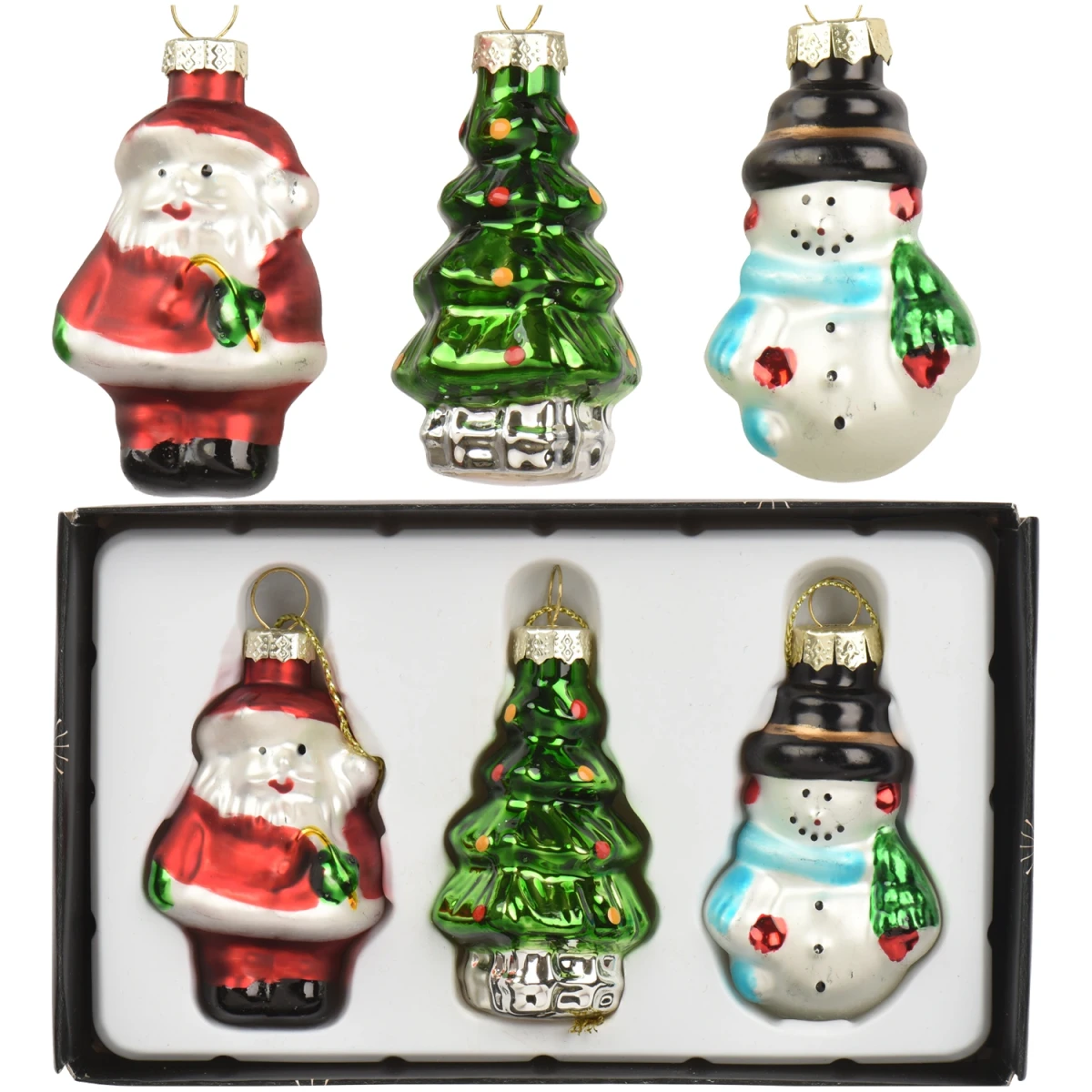 Zawieszki szklane figurki 6 cm 3 szt. KAEMINGK 124087-2