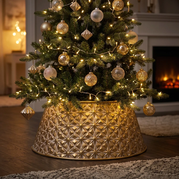 Metalowa osłona pod choinkę 57 cm złota KAEMINGK 685427