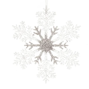 Zawieszka śnieżynka z brokatem 21 cm KAEMINGK 515419