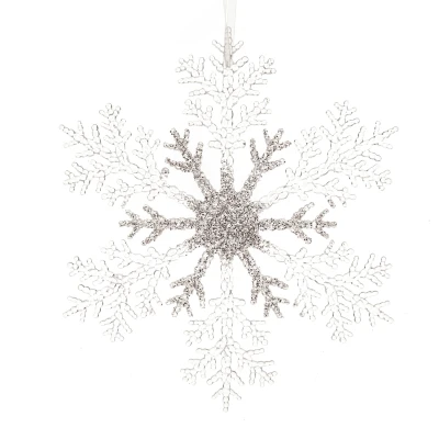 Zawieszka śnieżynka z brokatem 21 cm KAEMINGK 515419
