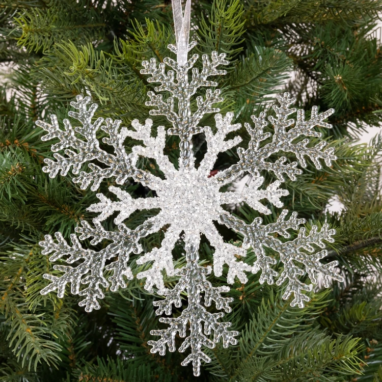 Zawieszka śnieżynka z brokatem 21 cm KAEMINGK 515419