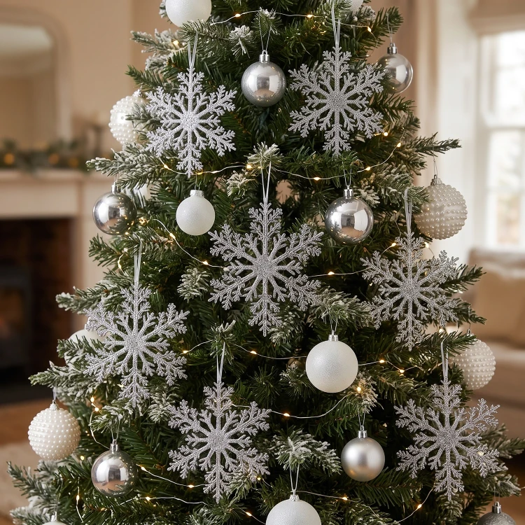 Zawieszka śnieżynka z brokatem 21 cm KAEMINGK 515419