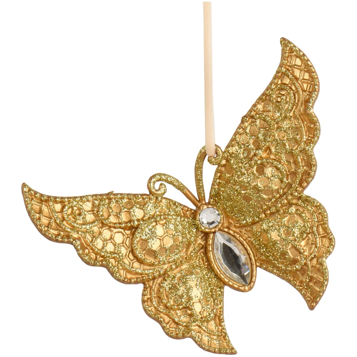 Motyl złota zawieszka choinkowa 12x7,5 cm KAEMINGK 512473