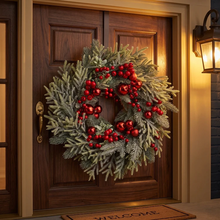 Wianek świąteczny 40 cm zielono-czerwony KAEMINGK 687305