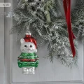 Bombka kot w świątecznej czapce zielona 12,8 cm 1 szt. KAEMINGK 124121-6