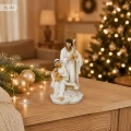 Figurka do szopki Święta Rodzina 12,6 cm biało-złota GOT4476