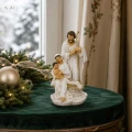 Figurka do szopki Święta Rodzina 12,6 cm biało-złota GOT4476