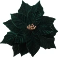 Sztuczna gwiazda betlejemska 32 cm szmaragdowa na klipsie TEB0850