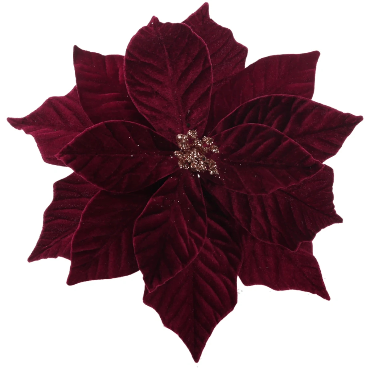 Gwiazda betlejemska na klipsie 32 cm burgundowa TEB0843