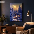 Obraz na ścianę LED zimowy dom w lesie 40 × 60 cm OBL3783