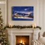 Obraz na ścianę LED zimowy dom w lesie 40 × 60 cm OBL3783