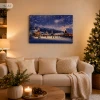 Obraz bożonarodzeniowy LED ze spadającą gwiazdą 60x40 cm OBL3776
