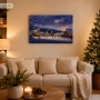 Obraz bożonarodzeniowy LED ze spadającą gwiazdą 60x40 cm OBL3776