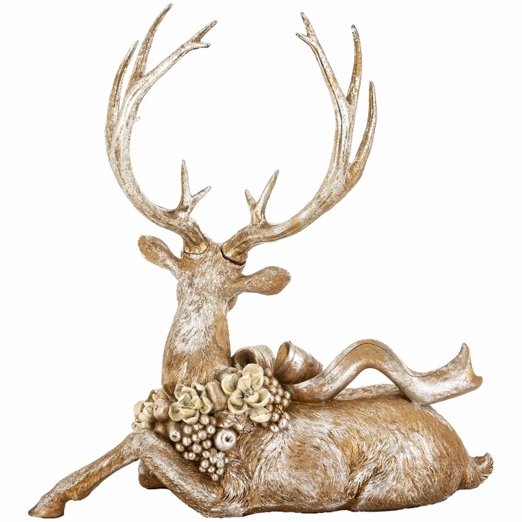 Figurka jeleń złoty 48 cm dekoracyjny ART-POL A185118