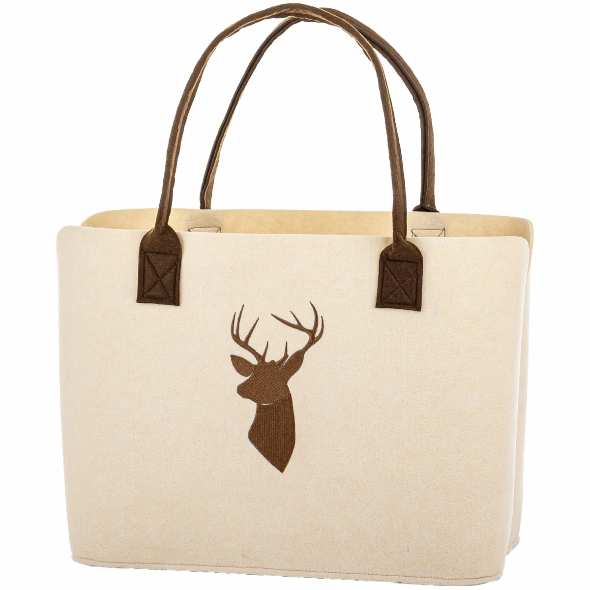 Filcowa torba na ramie shopper 48x43x23cm beżowa ART-POL A185636