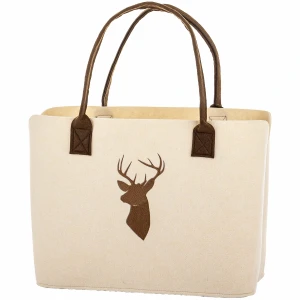 Filcowa torba na ramie shopper 48x43x23cm beżowa ART-POL A185636