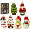 Szklane bombki figurki choinkowe 8 cm 6 szt. MAL1253
