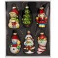 Szklane bombki figurki choinkowe 8 cm 6 szt. MAL1253