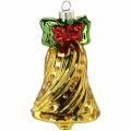 Szklana zawieszka choinkowa złoty dzwonek 11,4 cm złoty BOZ4945