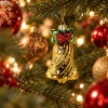 Szklana zawieszka choinkowa złoty dzwonek 11,4 cm złoty BOZ4945