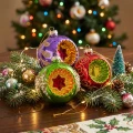 Bombki choinkowe PRL szklane 3 szt 8 cm retro vintage BOZ7578KPL