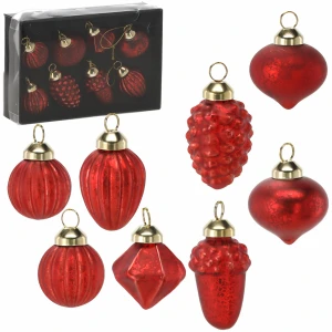 Mini bombki choinkowe czerwone do 4 cm 8 szt. BOZ6953