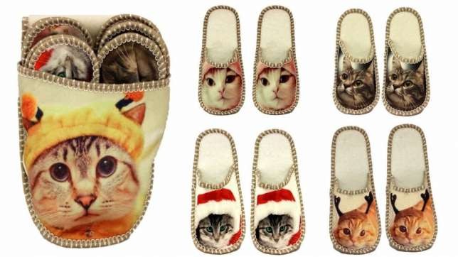 Kapcie dla gości - kot