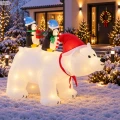 Dmuchany niedźwiedź polarny z pingwinami 200 cm LED SUN0431