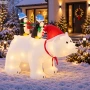 Dmuchany niedźwiedź polarny z pingwinami 200 cm LED SUN0431