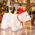 Dmuchany niedźwiedź polarny z pingwinami 200 cm LED SUN0431