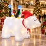 Dmuchany niedźwiedź polarny z pingwinami 200 cm LED SUN0431