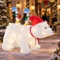 Dmuchany niedźwiedź polarny z pingwinami 200 cm LED SUN0431