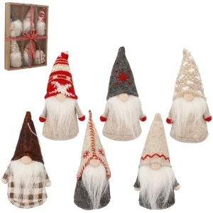 Zawieszki choinkowe skrzaty 13 cm 6 szt.  TIA0447
